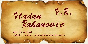Vladan Rakanović vizit kartica